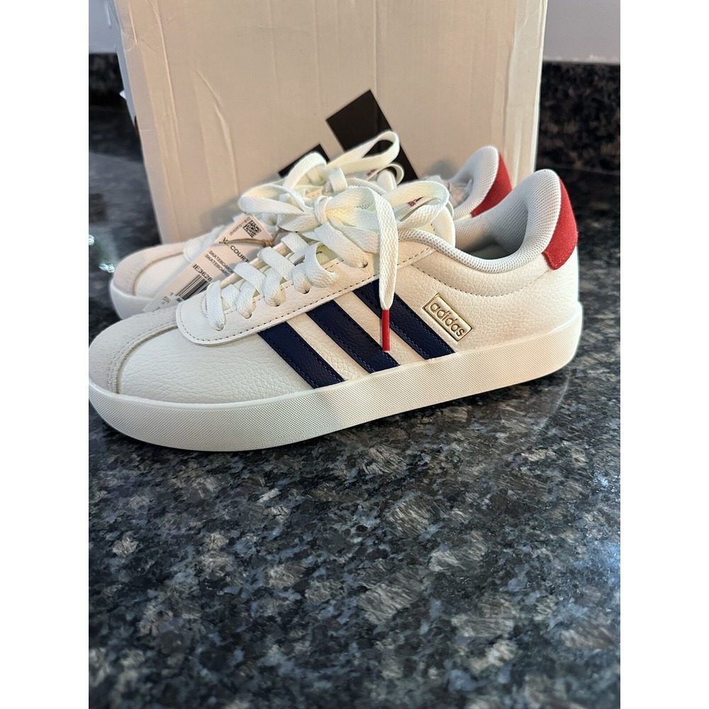 Adidas VL Court 3.0 Skateboard Shoes White Navy Red IE3628 Womens Size 7‎ NEW